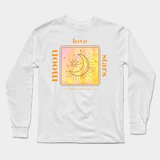 Moon Love Stars Tie dye Long Sleeve T-Shirt